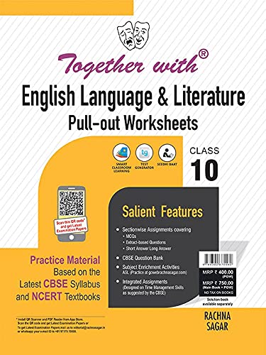 9789390875580: Together with CBSE English Language & Literature Pullout Worksheets for Class 10
