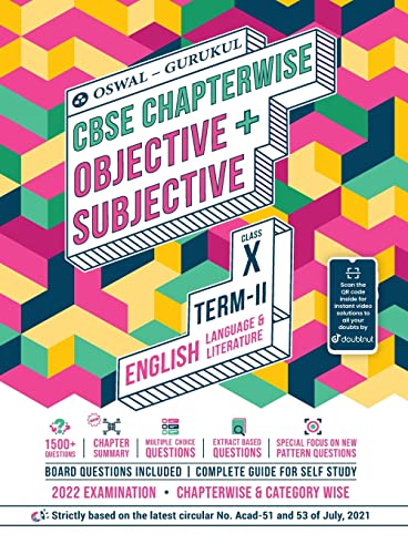 9789392563034: English Chapterwise Objective + Subjective for CBSE Class 10 Term 2 Exam