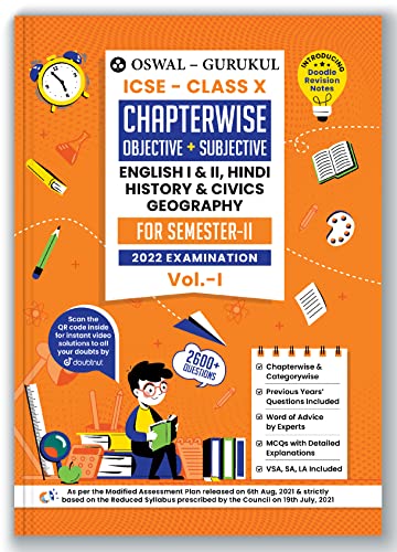 Immagine dell'editore per Oswal-Gurukul Chapterwise Objective & Subjective for ICSE Class 10 Semester II Exam 2022: 2600+ New Pattern Questions (Hin, Eng I & II, His & Civ Geo) venduto da Books Puddle