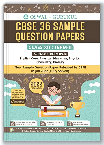 Stock image for Oswal - Gurukul 36 Sample Question Papers Science (PCB) CBSE Class 12 Term II Exam 2022 : Solved New SQP Pattern (Physics, Chemistry, Biology, English Core, Physical Education) for sale by Books Puddle