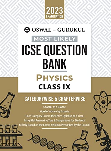 Stock image for Oswal - Gurukul Physics Most Likely Question Bank For ICSE Class 9 (2023 Exam) - Categorywise & Chapterwise Topics, Latest Syllabus Pattern and Solved Papers for sale by Books Puddle