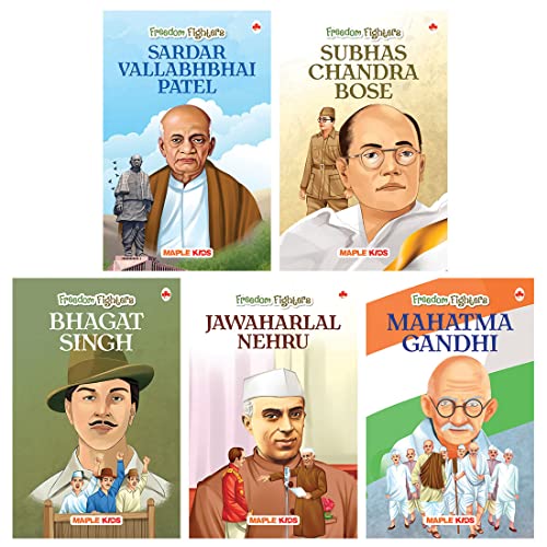 Stock image for Story Books for Kids (Set of 5 Books) (Illustrated) - Indian Freedom Fighters - Biographies for Children - 3 Years to 10 Years Old - Gandhi, Patel, Nehru, Subhash Chandra Bose, Bhagat Singh for sale by Books Puddle