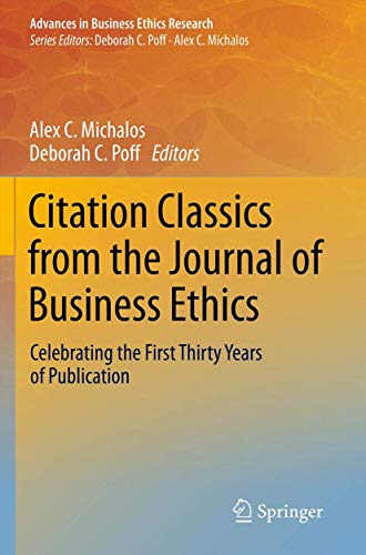 Imagen de archivo de Citation Classics from the Journal of Business Ethics a la venta por BookHolders