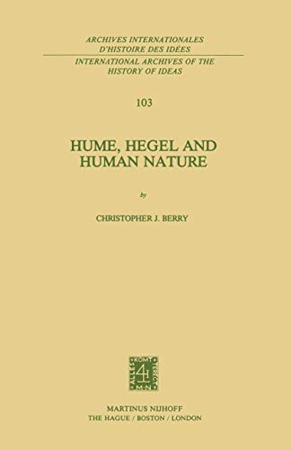 Imagen de archivo de Hume, Hegel and Human Nature a la venta por Blackwell's