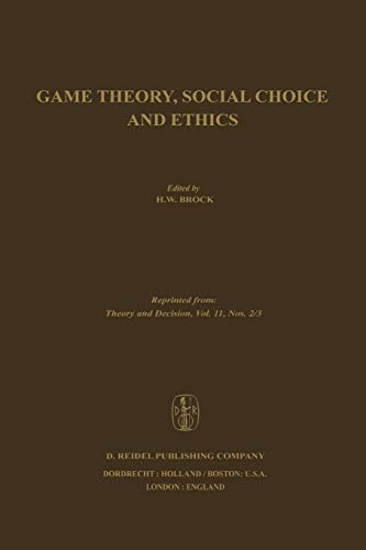 9789400995345: Game Theory, Social Choice and Ethics