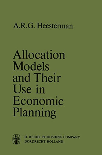 Stock image for Allocation Models and their Use in Economic Planning for sale by Revaluation Books