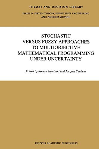 Stock image for Stochastic Versus Fuzzy Approaches to Multiobjective Mathematical Programming under Uncertainty for sale by Revaluation Books