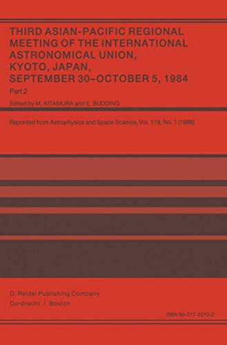 Beispielbild fr Third Asian-Pacific Regional Meeting of the International Astronomical Union: September 30-October 5 1984, Kyoto, Japan Part 2 zum Verkauf von Revaluation Books