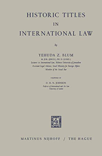 9789401502016: Historic Titles in International Law