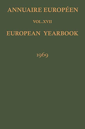 Stock image for Annuaire Europen / European Yearbook for sale by Revaluation Books