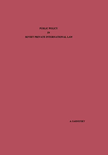 9789401522526: Public Policy in Soviet Private International Law