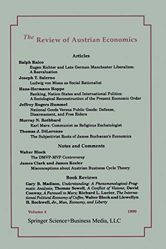 The Review of Austrian Economics : Volume 4 - Murray N. Rothbard