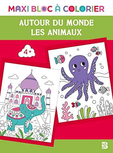 Beispielbild fr Maxi bloc  colorier - Autour du monde + animaux zum Verkauf von Ammareal