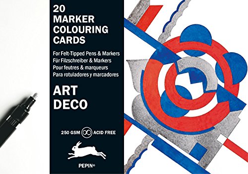 9789460096846: Art Deco: Marker Colouring Cards Book (Multilingual Edition) (English, Spanish, French and German Edition)