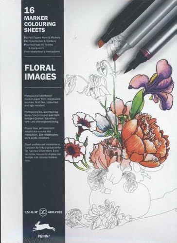 9789460098802: Floral Images Marker Colouring Sheet Book (Multilingual Edition) (English, Spanish, French and German Edition)