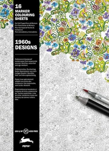 9789460098819: 1960s Designs: Marker Colouring Sheet Book (Multilingual Edition) (English, Spanish, French and German Edition)
