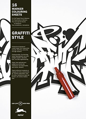 9789460098826: Graffiti Style: Marker Colouring Sheet Book (Multilingual Edition) (English, Spanish, French and German Edition)