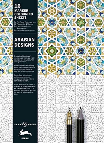 Imagen de archivo de Arabian Patterns: Marker Colouring Sheet Book (Multilingual Edition) (English, Spanish, French and German Edition) a la venta por dsmbooks