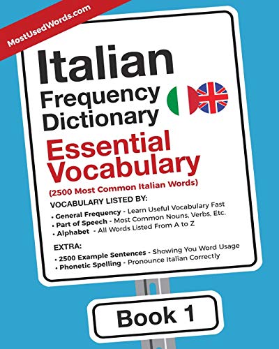 9789492637000: Italian Frequency Dictionary - Essential Vocabulary: 2500 Most Common Italian Words: Volume 1