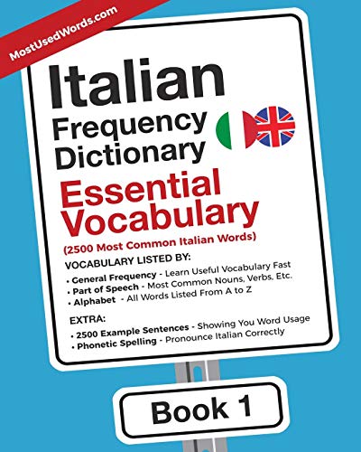 9789492637000: Italian Frequency Dictionary - Essential Vocabulary: 2500 Most Common Italian Words (Italian-English)