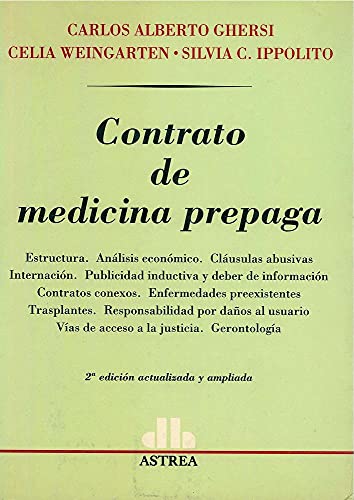 Beispielbild fr Contrato De Medicina Prepaga - Ghersi, Weingarten Y Otros zum Verkauf von Libros del Mundo