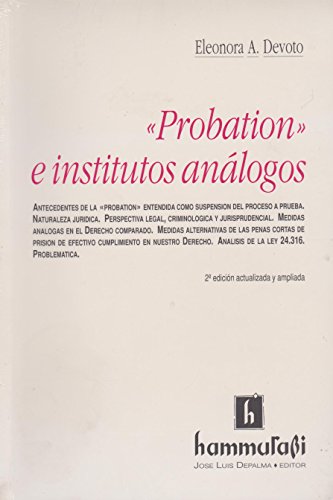 Imagen de archivo de Probation e institutos anlogos Devoto, Eleonora a la venta por Iridium_Books