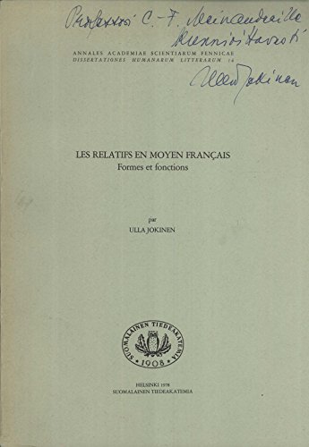 Les relatifs en moyen francais: Formes et fonctions.