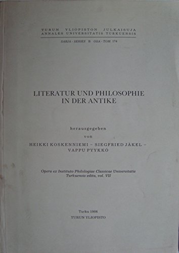 Imagen de archivo de Literatur und Philosophie in der Antike, a la venta por CSG Onlinebuch GMBH