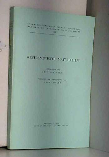 9789519019291: Westlamutische Materialien (Suomalais-ugrilainen seuran toimituksia)