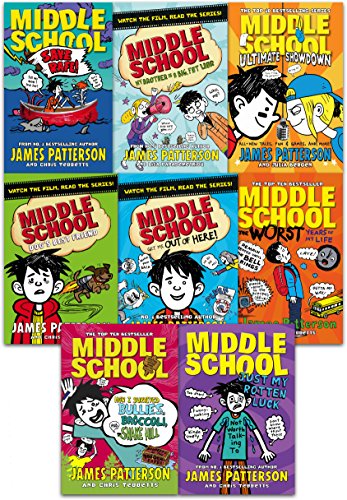 Imagen de archivo de James Patterson Middle School Collection 8 Books Set (Middle School Save Rafe, Middle School Ultimate Showdown, Middle School How I Survived Bullies Broccoli Shake Hill, My Brother is a Big Fat Liar, Get Me Out of Here, Middle School The Worst Years of My Life, Just My Rotten Luck, Dogs Best Friend) a la venta por Revaluation Books