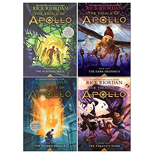 Stock image for Rick Riordan Trials of Apollo Collection 4 Books Set (Dark Prophecy, Hidden Oracle, Burning Maze, The Tyrants Tomb [Hardcover]) for sale by Byrd Books