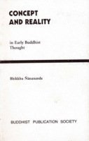 Stock image for Concept and Reality in Early Buddhist Thought for sale by Books Unplugged