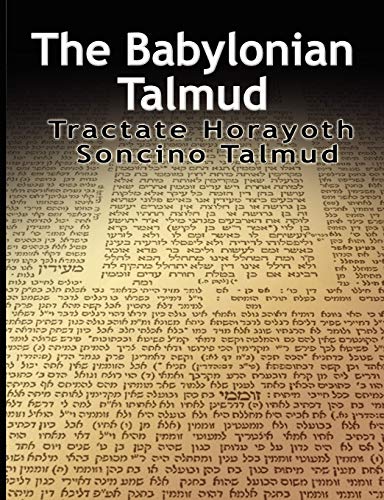 Stock image for The Babylonian Talmud: Tractate Horayoth - Rulings, Soncino for sale by HPB-Red