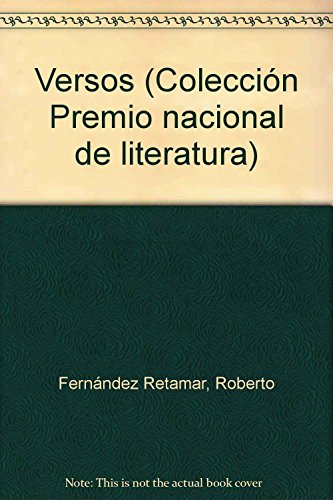 Stock image for Versos (Coleccion Premio nacional de literatura) (Spanish Edition) for sale by Better World Books Ltd