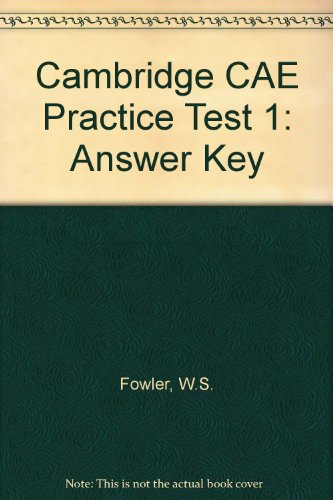 Cambridge CAE Practice Test 1: Answer Key (9789604035045) by Unknown Author