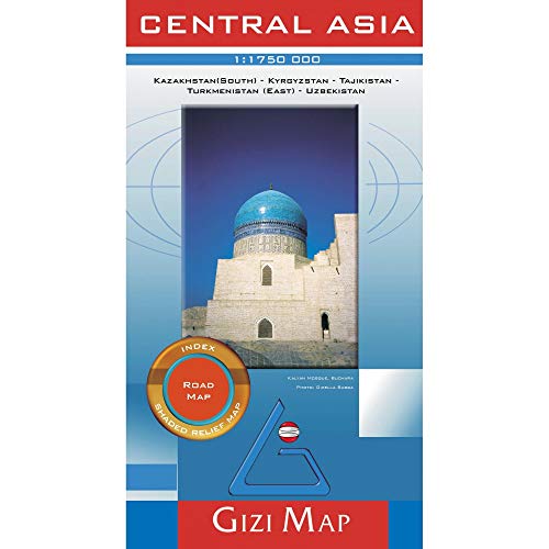 Central Asia Road Map - Southern Kazakhstan, Kyrgyzstan, Tajikistan, Turkmenistan (East), Uzbekistan (English and French Edition) - Gizi