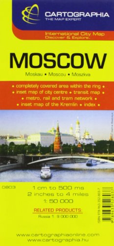 Imagen de archivo de Plano Cartographia Moscow (English, French and German Edition) a la venta por PAPER CAVALIER US