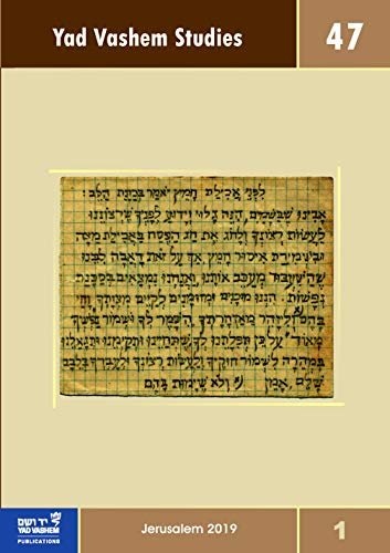 9789653085923: Yad Vashem Studies Volume 47 (1)