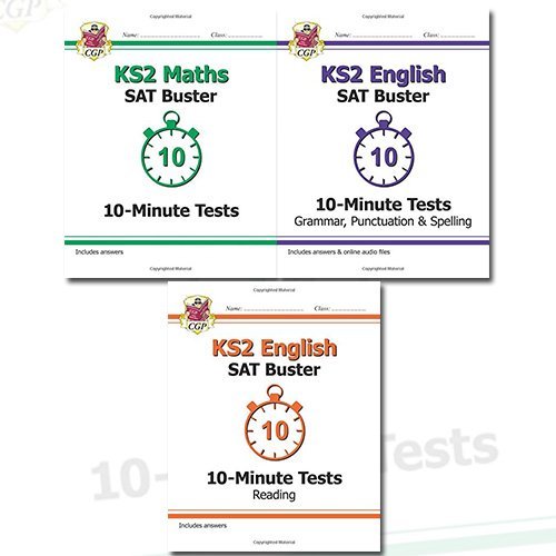 Stock image for New KS2 SAT Buster 10-Minute Tests Collection 3 Books Bundle (New KS2 Maths SAT Buster: 10-Minute Tests (for the 2016 SATS & Beyond),New KS2 English SAT Buster 10-Minute Tests: Grammar, Punctuation & Spelling (2016 SATS & Beyond),New KS2 English SAT Buster 10-Minute Tests: Reading (for the 2016 SATS & Beyond)) for sale by Revaluation Books
