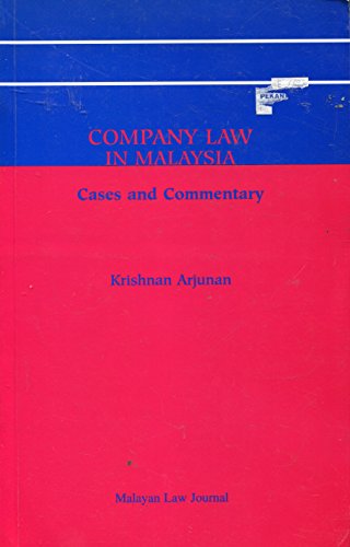 Company law in Malaysia: Cases and commentary (9789679621044) by Krishnan, Arjunan