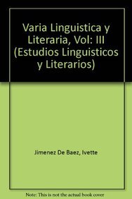 9789681208417: Varia Linguistica y Literaria, Vol: III