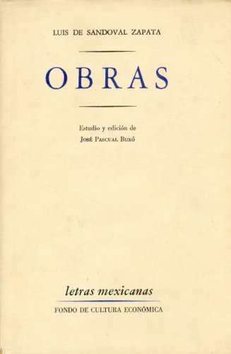 Imagen de archivo de OBRAS DE LUIS DE SANDOVAL ZAPATA a la venta por LIBRERA COCHERAS-COLISEO