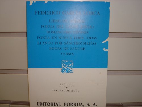 Stock image for Libro de poemas: Poema del cante jondo / Romancero gitano / Poeta en Nueva York / Odas / Llanto por Sánchez Mejas / Bodas de sangre / Yerma (Spanish Edition) for sale by ThriftBooks-Dallas