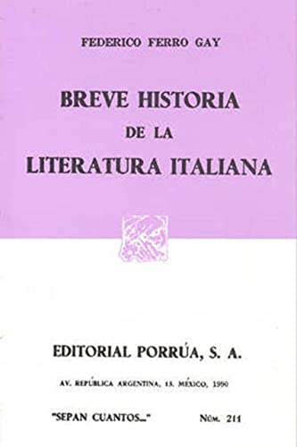 Imagen de archivo de Breve Historia De La Literatura Italiana [Paperback] by FERRO GAY, FEDERICO a la venta por Iridium_Books