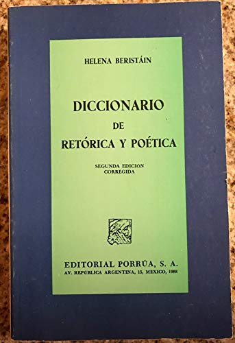 Stock image for Diccionario de retorica y poetica for sale by J. HOOD, BOOKSELLERS,    ABAA/ILAB
