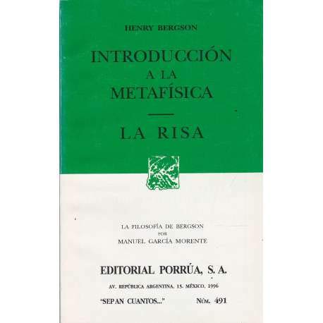 Imagen de archivo de Introduccin a la metafsica. La risa a la venta por Satyricon & Co