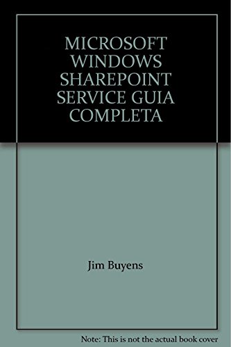 Stock image for MICROSOFT WINDOWS SHAREPOINT SERVICE GUIA COMPLETA for sale by Ammareal