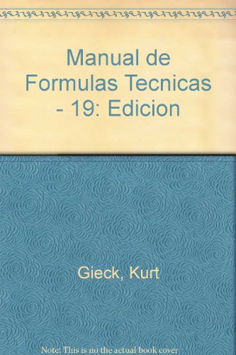 9789701501580: Manual de Formulas Tecnicas - 19: Edicion