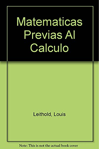 9789706130563: Matematicas Previas Al Calculo