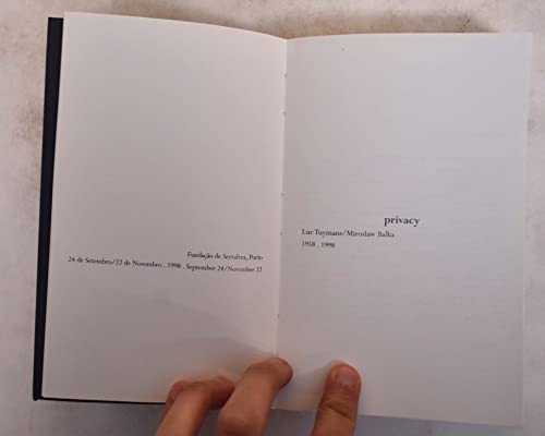 Beispielbild fr Luc Tuymans, Miraslaw Balka : Privacy 1958-1998 zum Verkauf von Zubal-Books, Since 1961